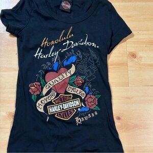 Harley-Davidson Black Tee with Vibrant Graphic
